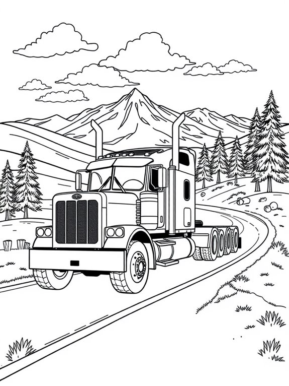 big rig scenic coloring