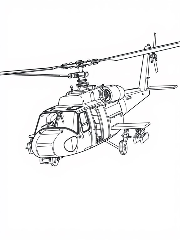 black hawk helicopter outline