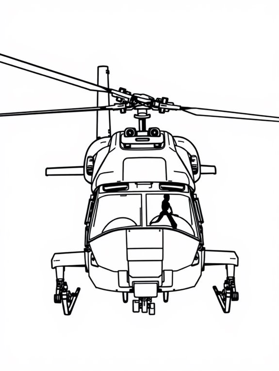 black hawk helicopter outline