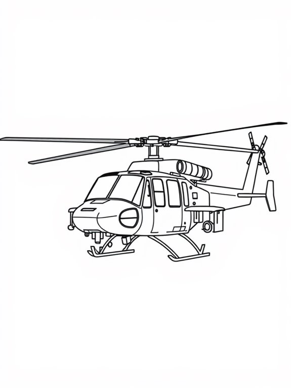 black hawk helicopter outline