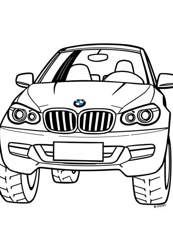 bmw cartoon car coloring