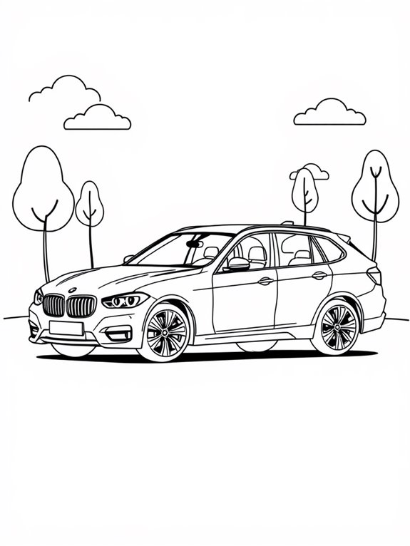 bmw family car coloring