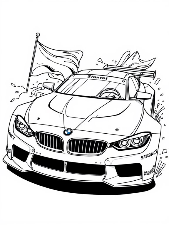 bmw racing car illustration