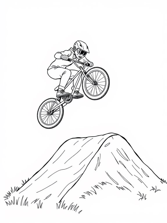 bmx bike jump coloring page