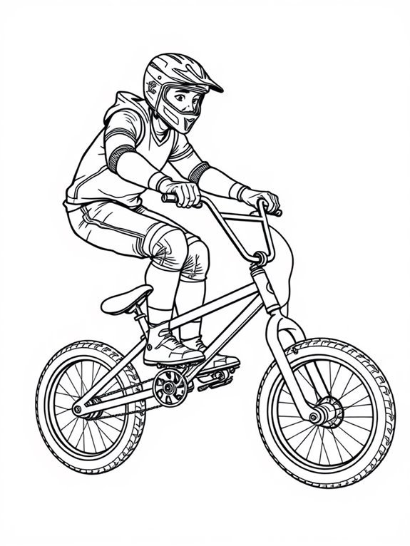 bmx bike rider coloring page