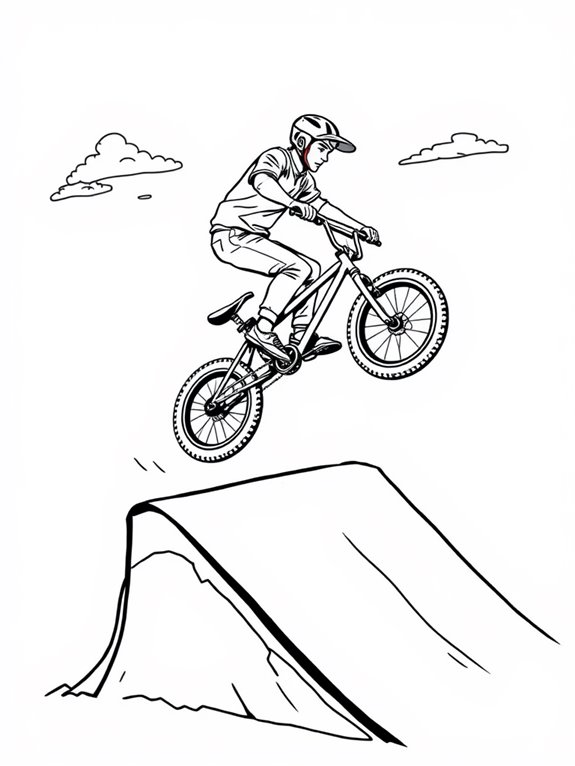 bmx bike tricks coloring page