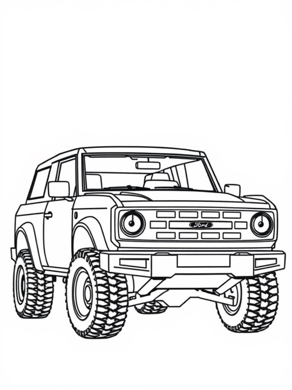 bronco coloring page outline