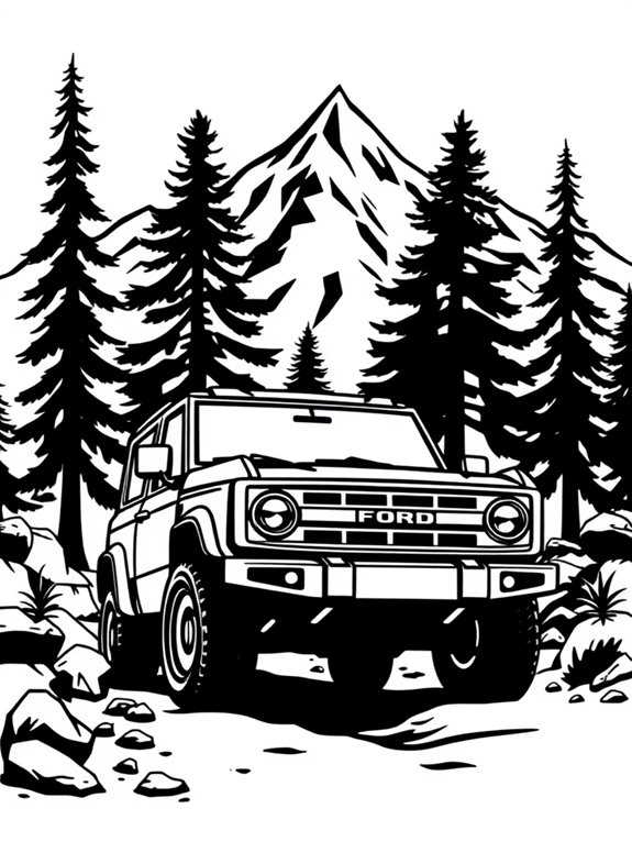 bronco silhouette coloring page