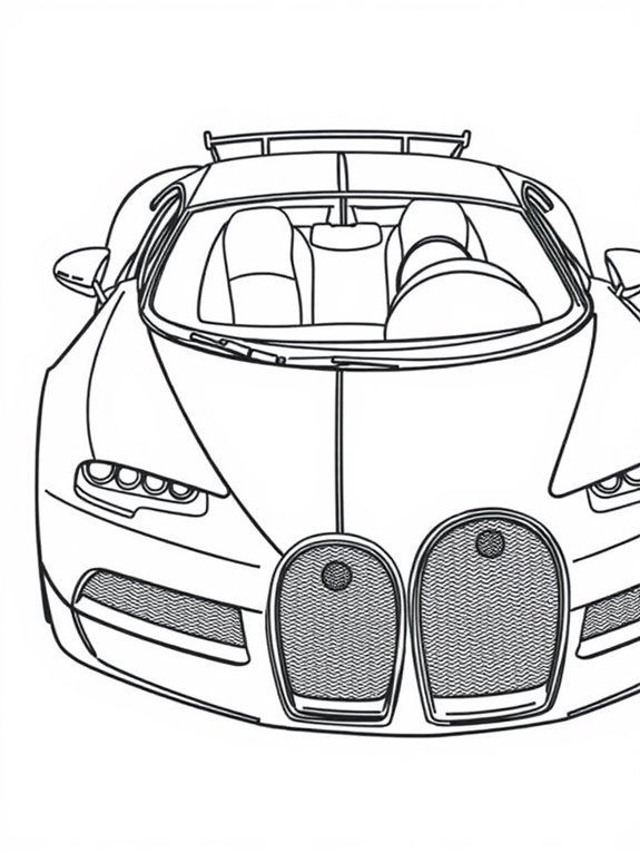 bugatti line art illustration