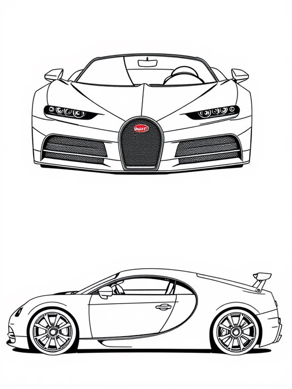 bugatti sports car illustration