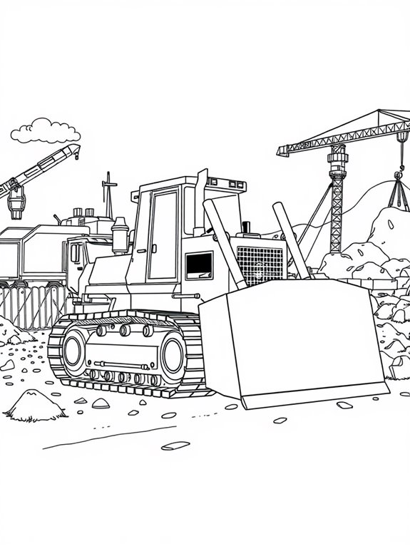 bulldozer coloring page activity