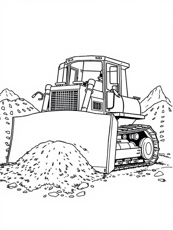 bulldozer coloring page activity