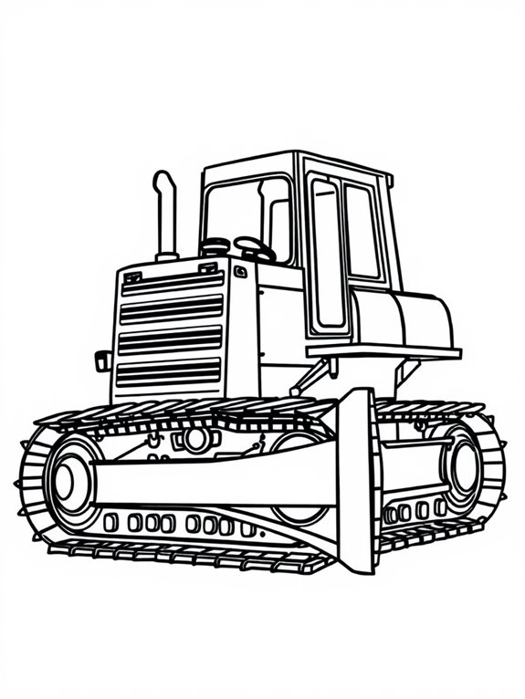 bulldozer coloring page design