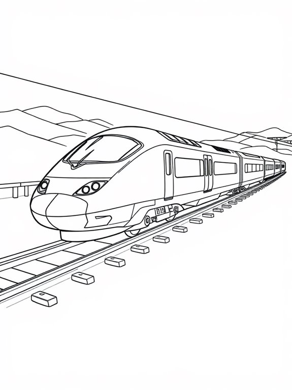 bullet train coloring page