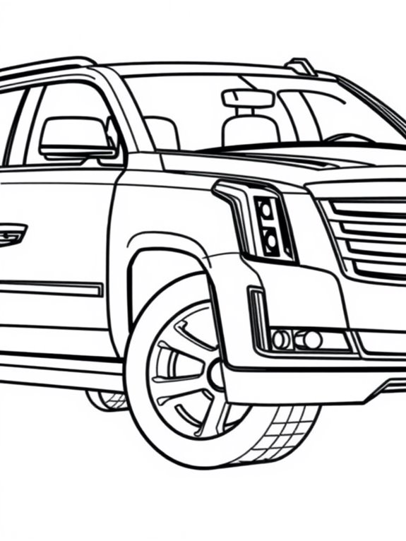 cadillac escalade coloring page