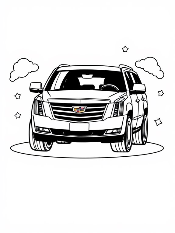 cadillac escalade coloring page