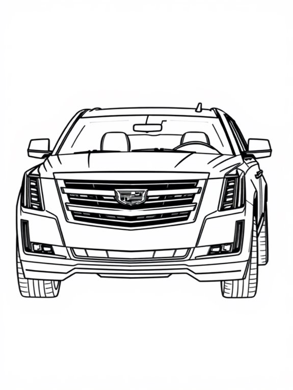 cadillac escalade coloring page