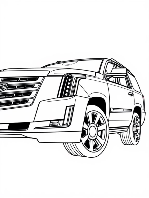 cadillac escalade coloring page