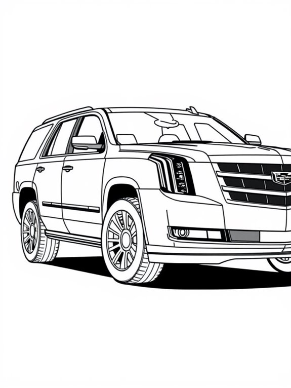 cadillac escalade coloring page