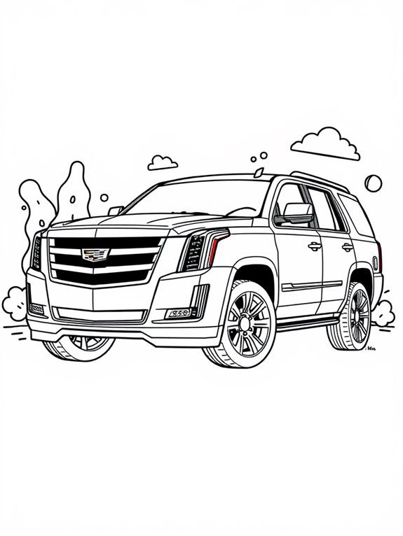 cadillac escalade coloring page