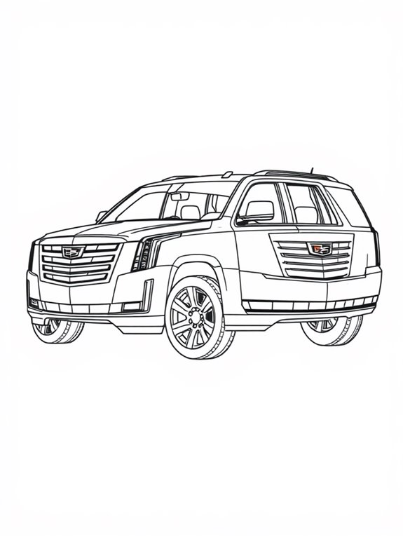 cadillac escalade coloring page