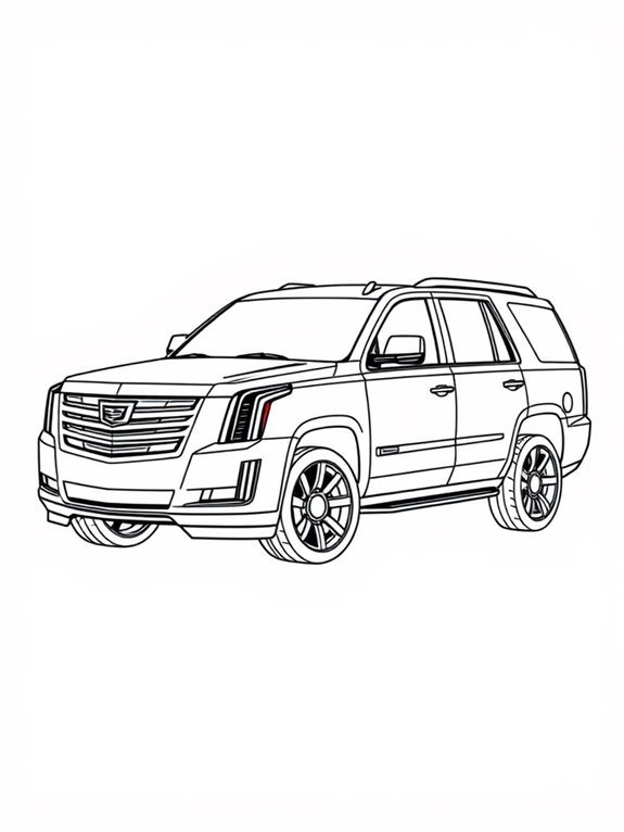 cadillac escalade coloring page