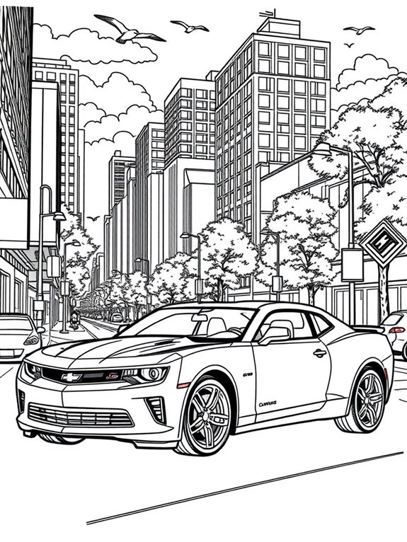 camaro coloring page city