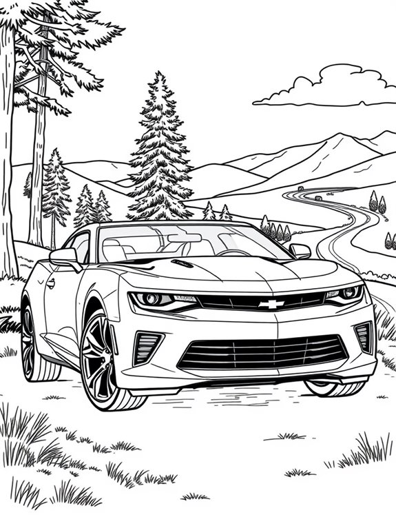 camaro coloring page nature