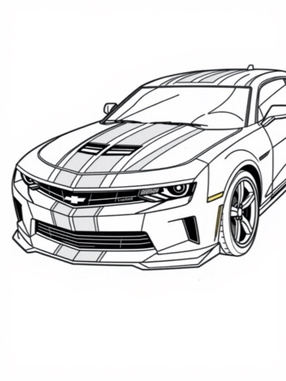 camaro racing stripes coloring page