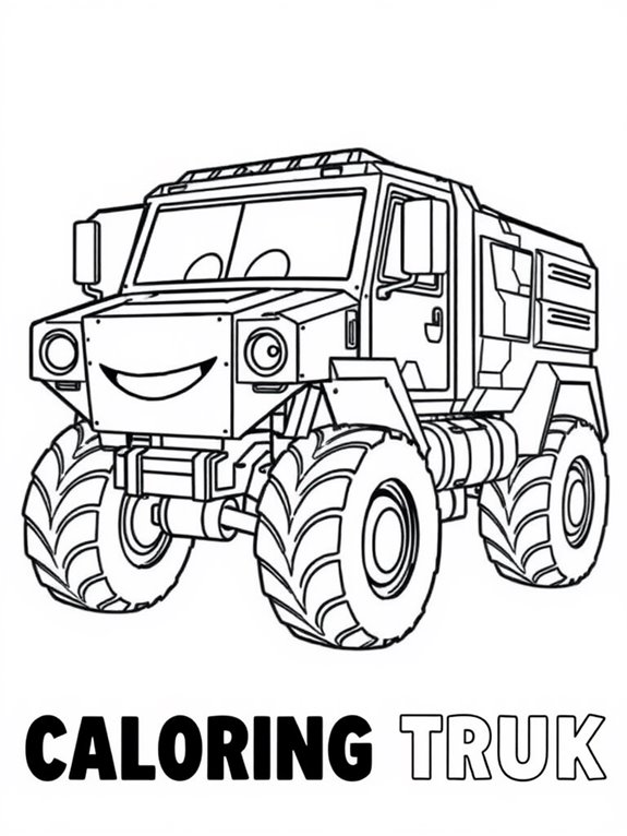 cartoon armored truck coloring