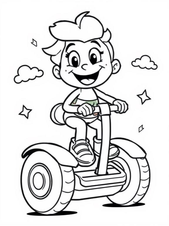 cartoon character on segway