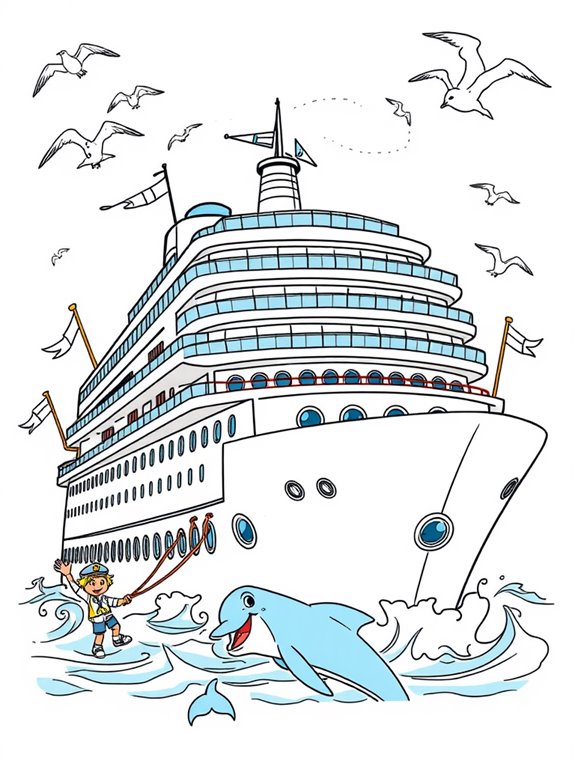 cartoon characters on cruise