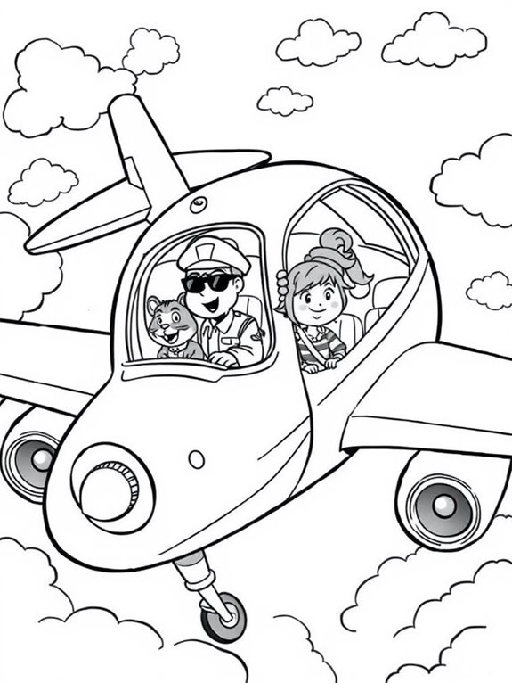 cartoon characters private jet