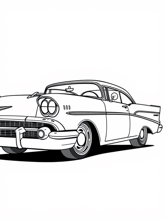 cartoon chevrolet bel air coloring