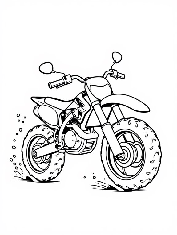 cartoon dirt bike illustration