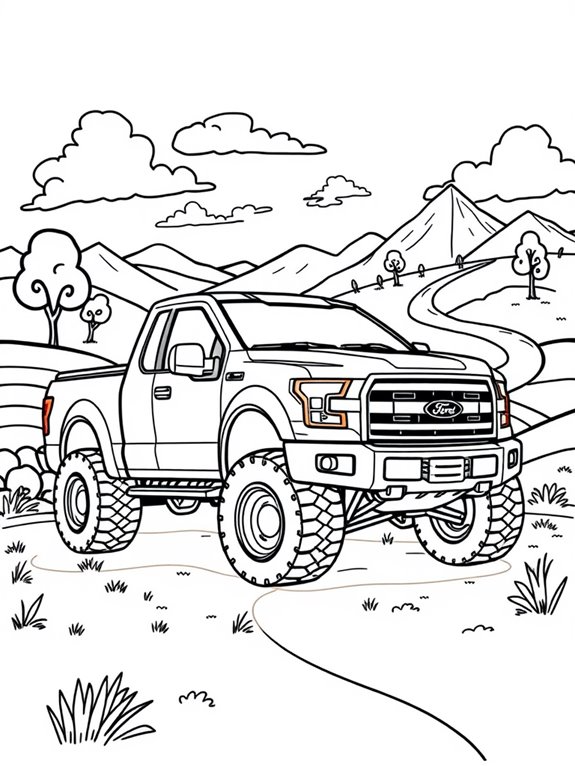 cartoon ford f 150 scene