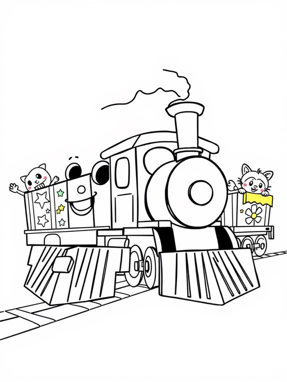 cartoon freight train fun