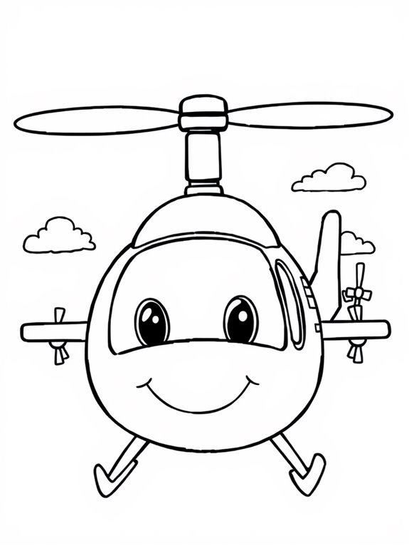 cartoon helicopter coloring page