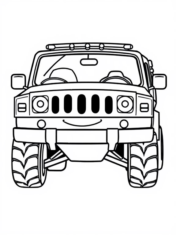 cartoon hummer h1 coloring