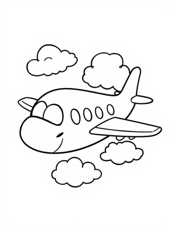 cartoon jet coloring page