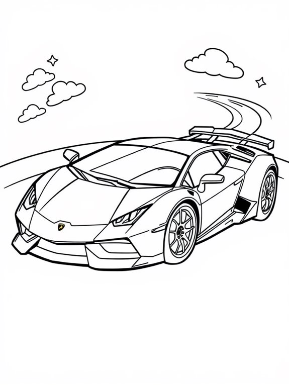 cartoon lamborghini coloring page