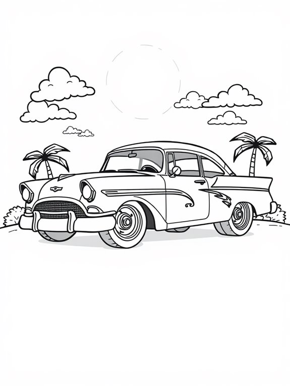 cartoon lowrider coloring page