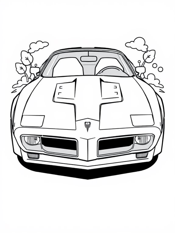 cartoon pontiac firebird illustration