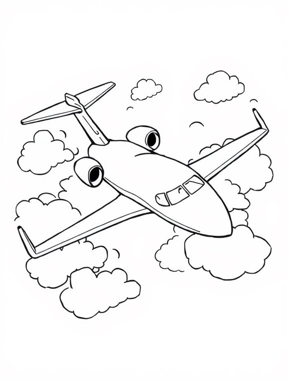 cartoon private jet scene