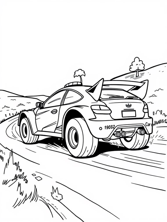 cartoon rally car illustration