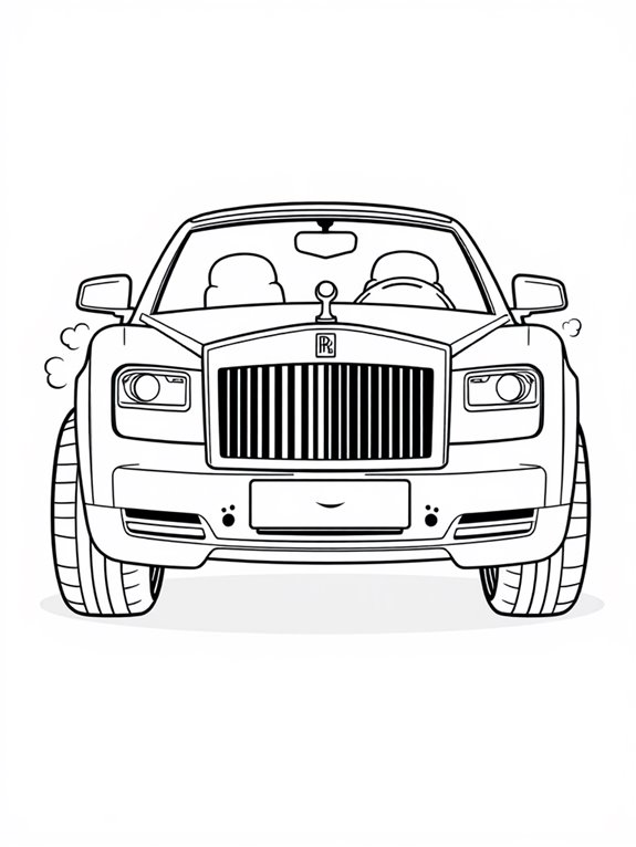 cartoon rolls royce coloring page