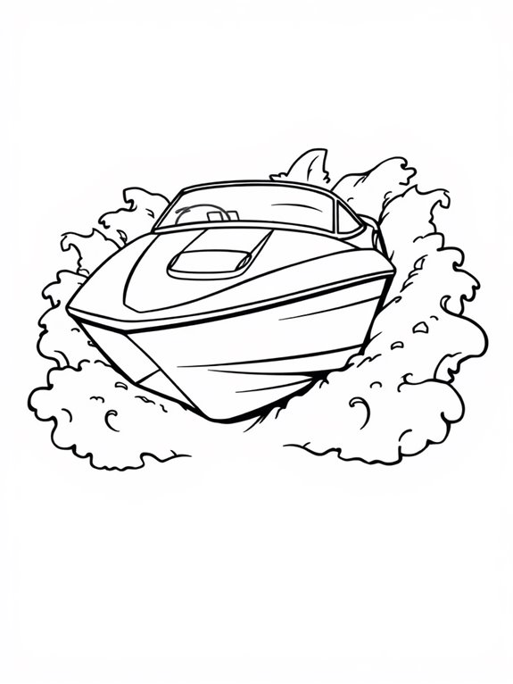 cartoon speedboat coloring page