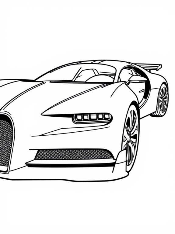 cartoon style bugatti coloring page