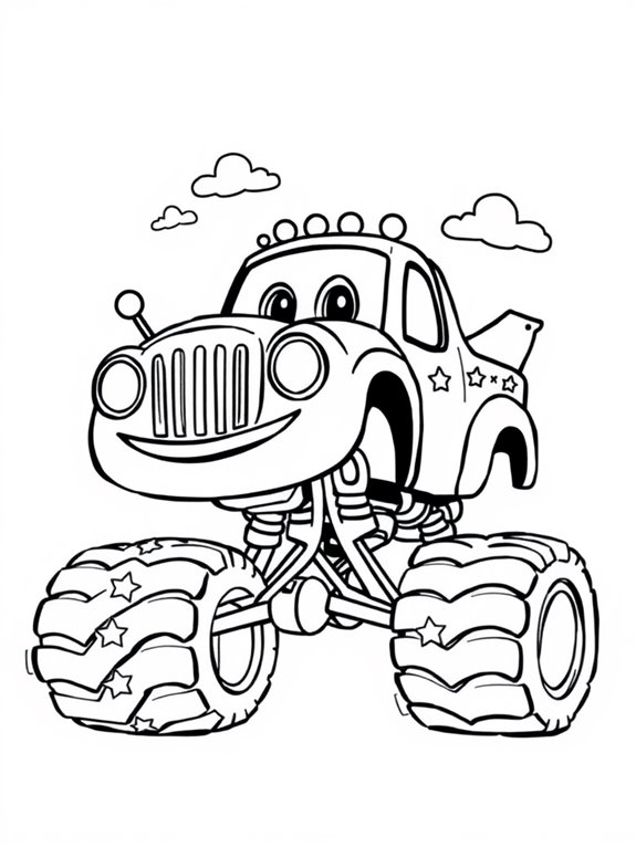 cartoon style monster truck