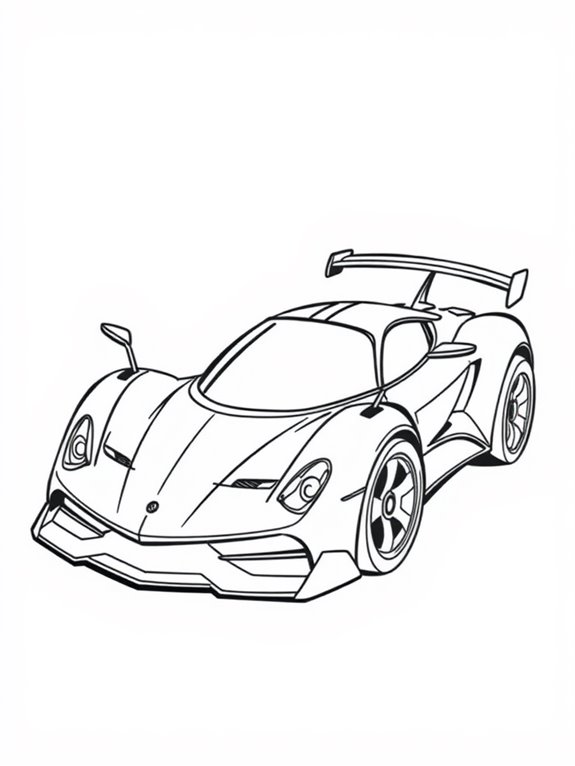 cartoon supercar coloring page